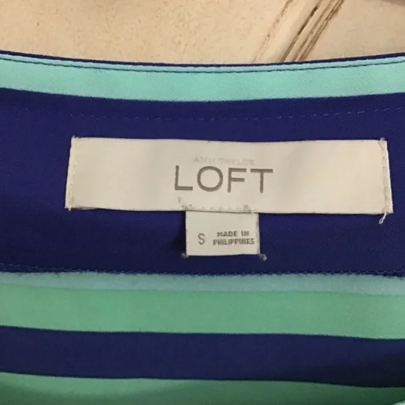 LOFT Sea Glass Striped Blouse - Picture 4 of 5